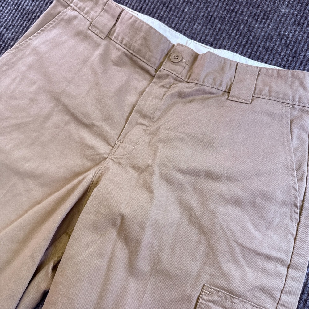 Dickies Flex Cargo Shorts Mens 36 Tan‎ Relaxed Fit Workwear Poly Cotton